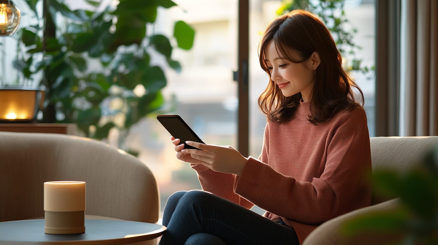 クーポンコード入力で注意すべき点をチェックする女性