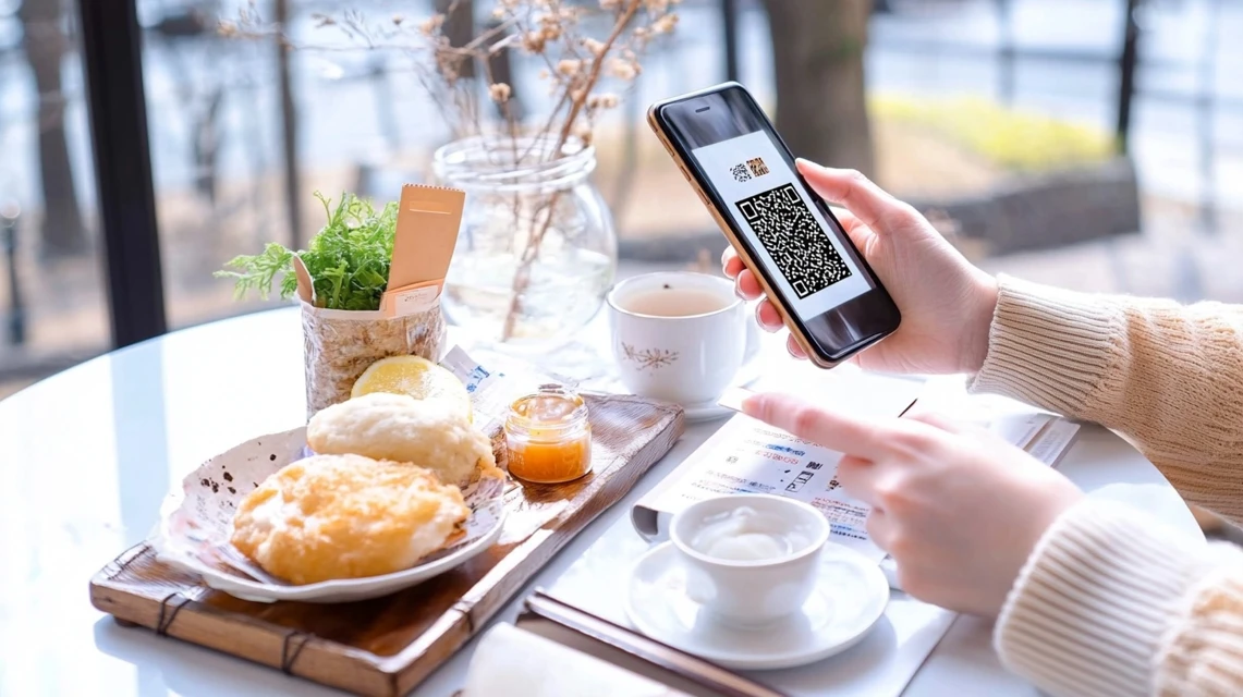 スマートフォン画面で複数のポイントアプリを表示する日本人女性のイメージ