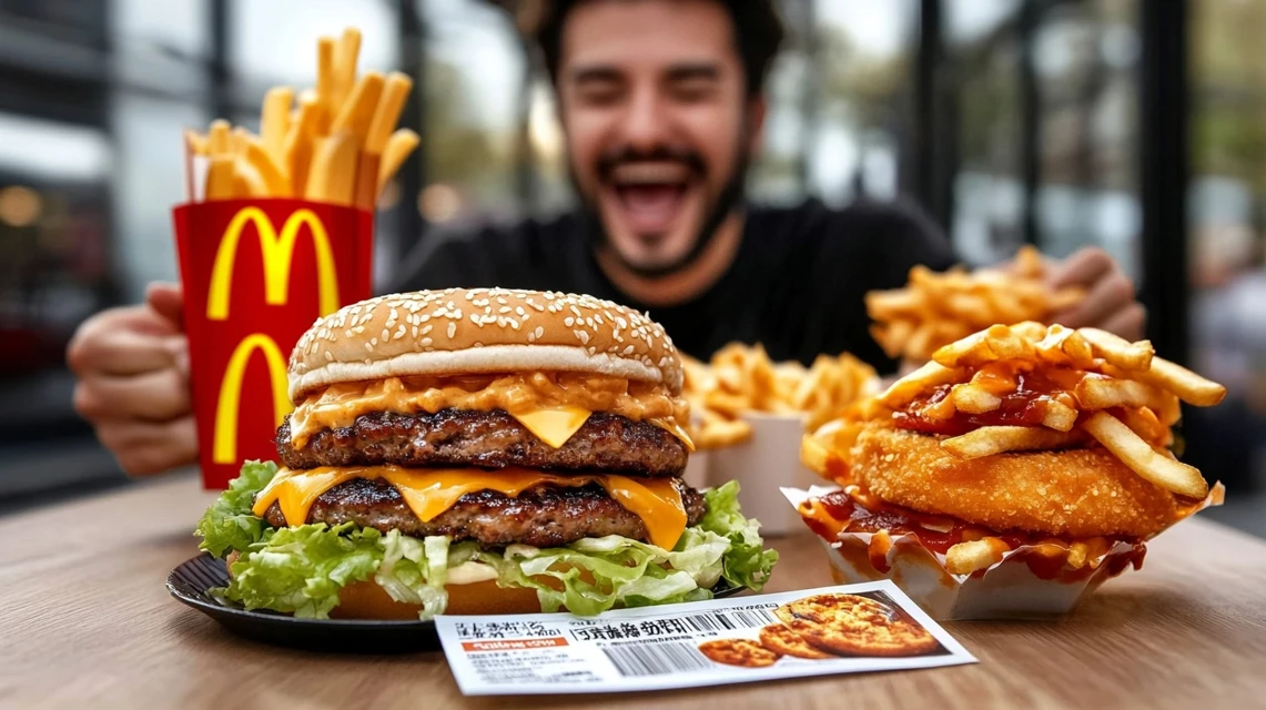 クーポン利用で食事を楽しむ日本人の笑顔のイメージ