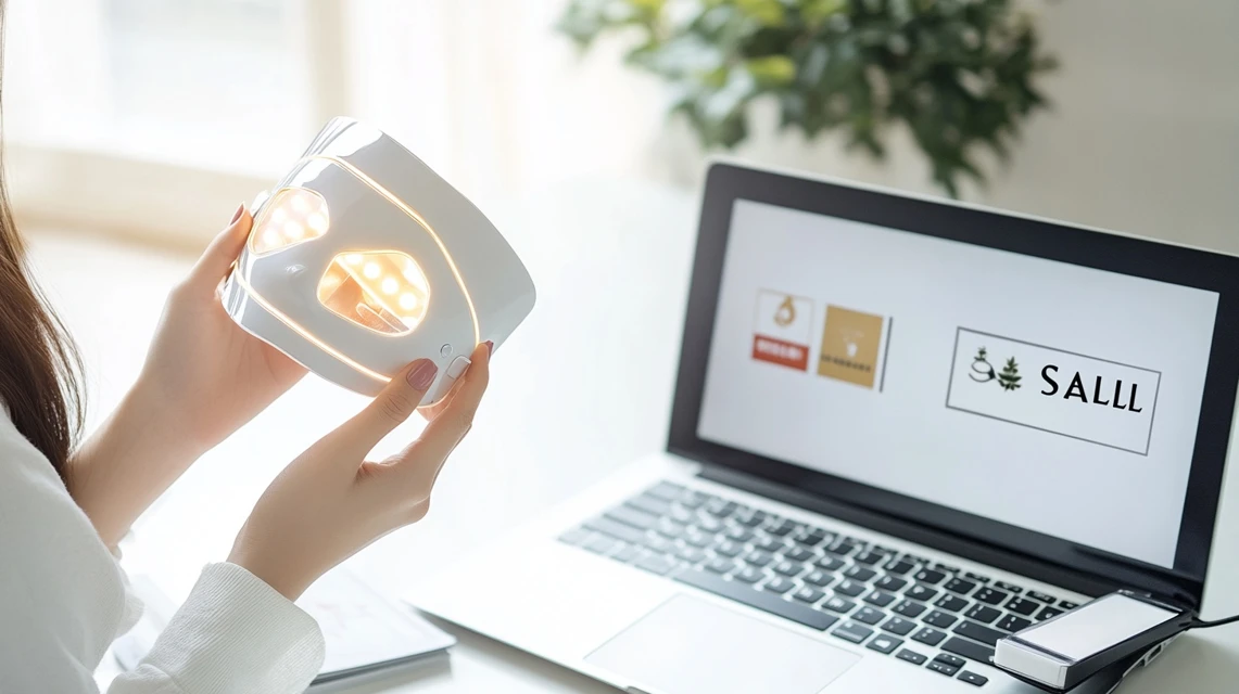 本物と模倣品を比較するシーン。カレントボディの商品購入時にクーポンを使う際の安心感を表現。