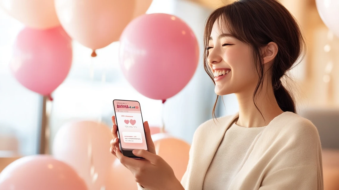 アイシティの誕生日クーポンの条件を確認しているイメージ