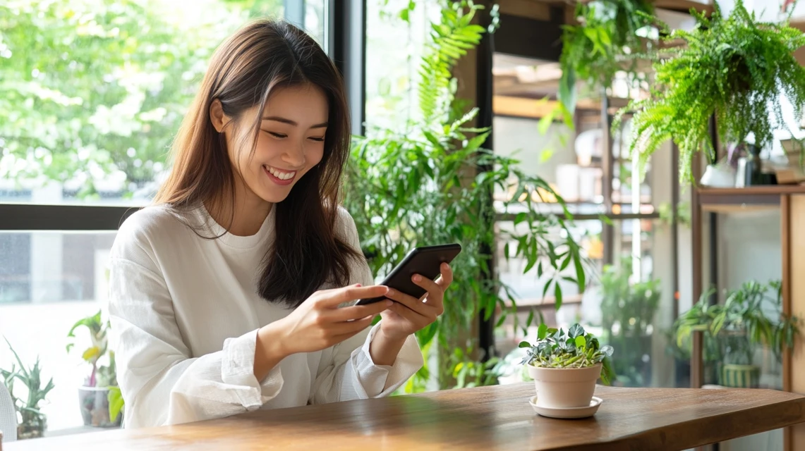 ツーハッチの誕生日クーポンを使ってお得にショッピングを楽しむ女性のイメージ