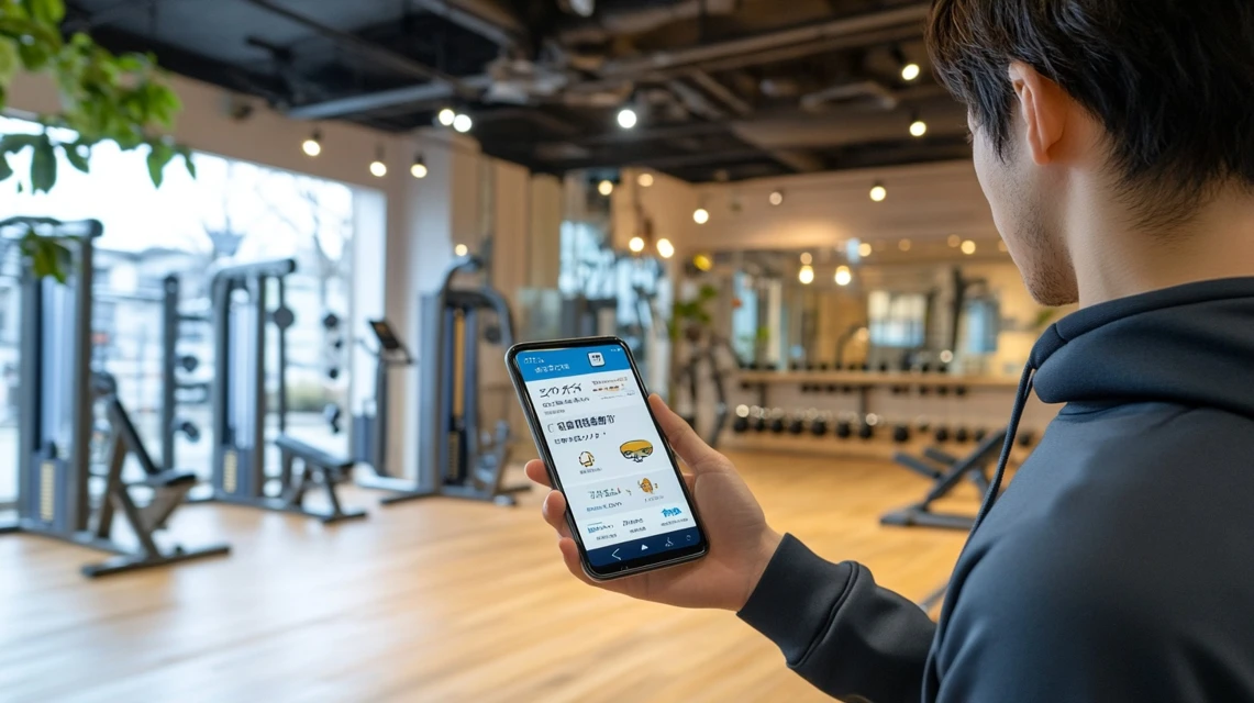 ジョイフィットとminefitの連携による限定プロモーションコードをチェックしている様子