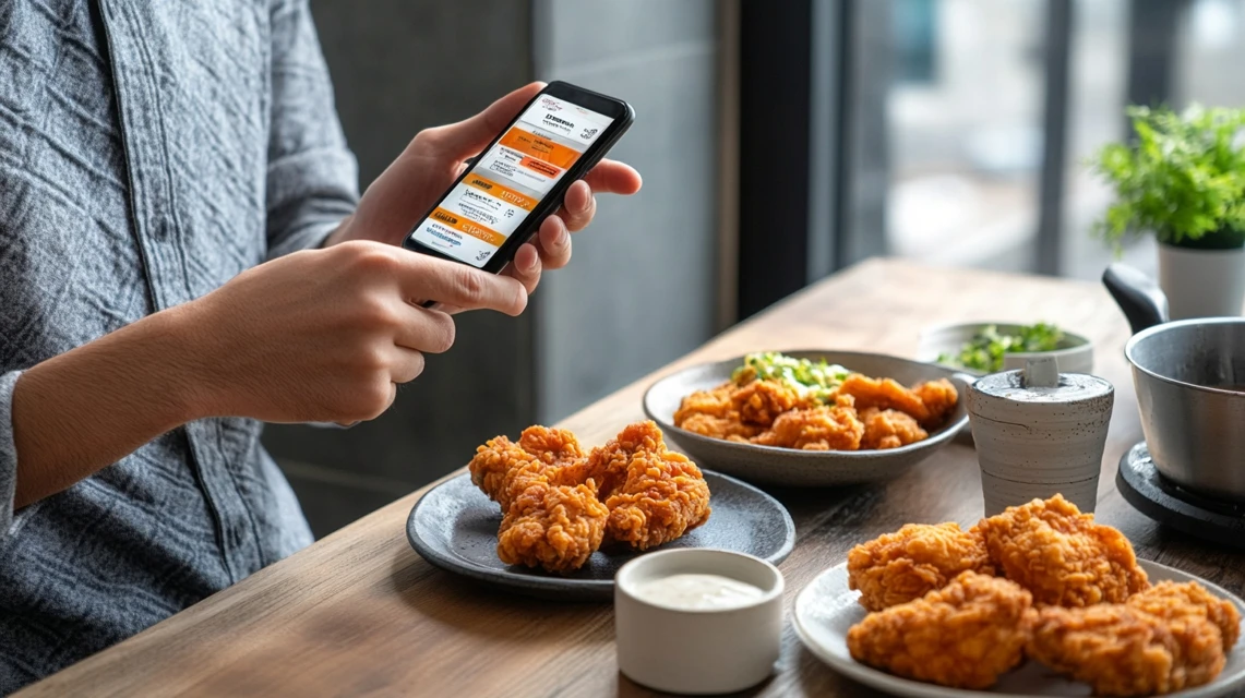 ケンタッキーの1000円パックと無料クーポン取得方法を表す日本人の食事シーン