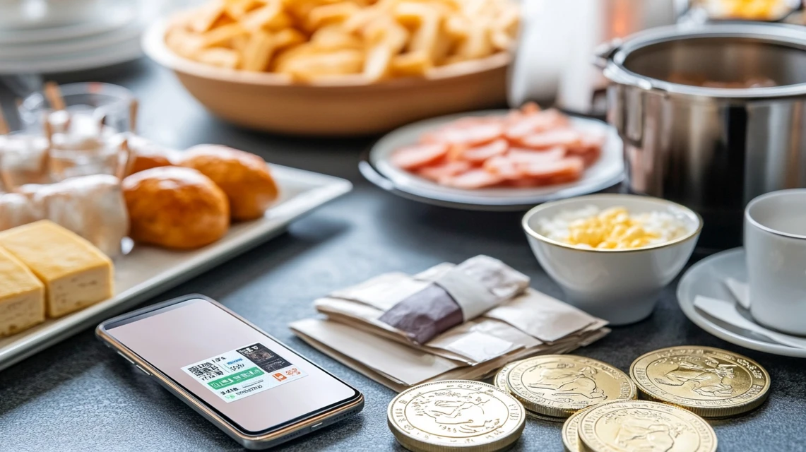 スイスホテルのランチバイキングをクーポンで最安値利用するイメージ