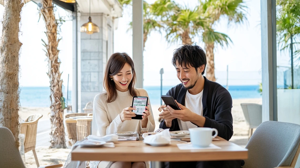唐津シーサイドホテルのランチをクーポンで利用する様子を表したイメージ