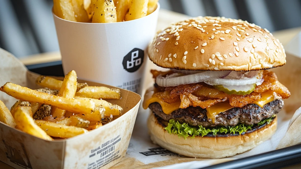モスバーガーの基本的なセットメニューと価格をイメージした写真