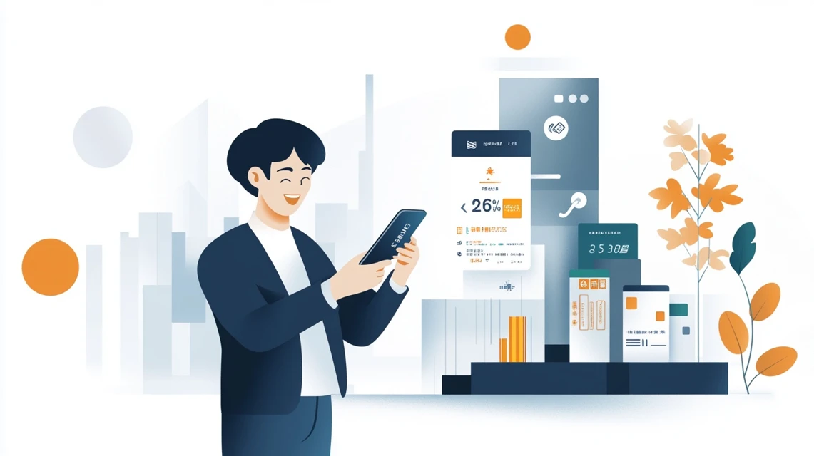 JALPayのプロモーションコードを使って特典を受け取る日本人男性のスマホ操作イメージ