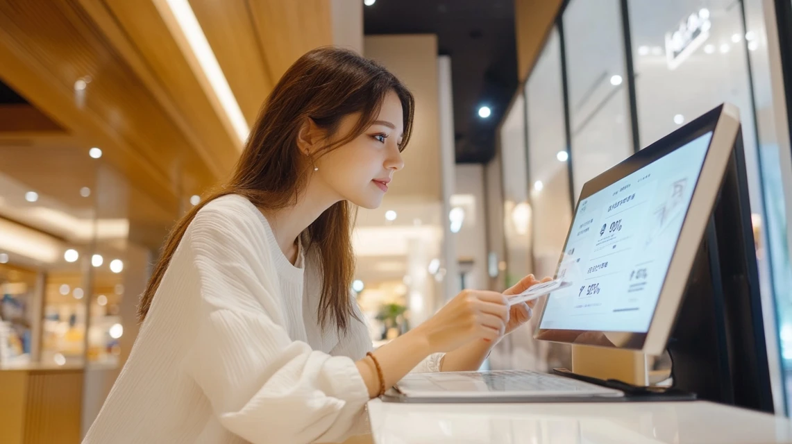 ツーハッチの誕生日クーポンと送料無料特典を確認する女性