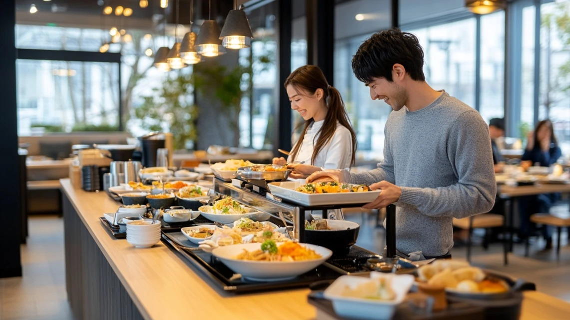 札幌のクロスホテルでランチクーポンを利用して食事を楽しむイメージ