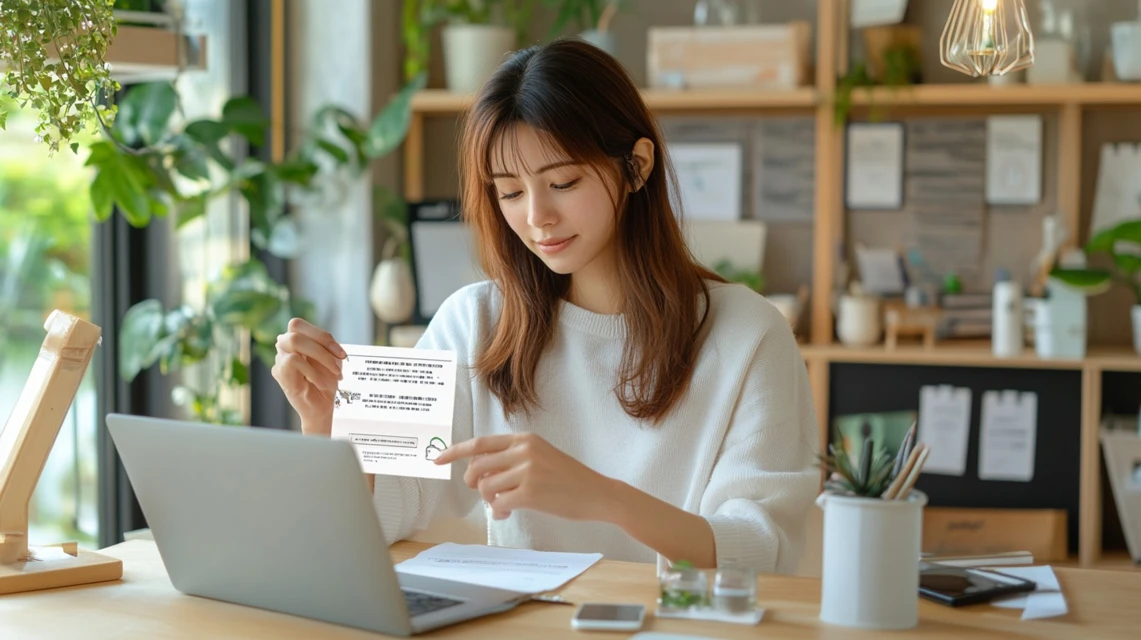 クーポンエラーの警告をスマートフォン画面で確認している日本人の困った表情
