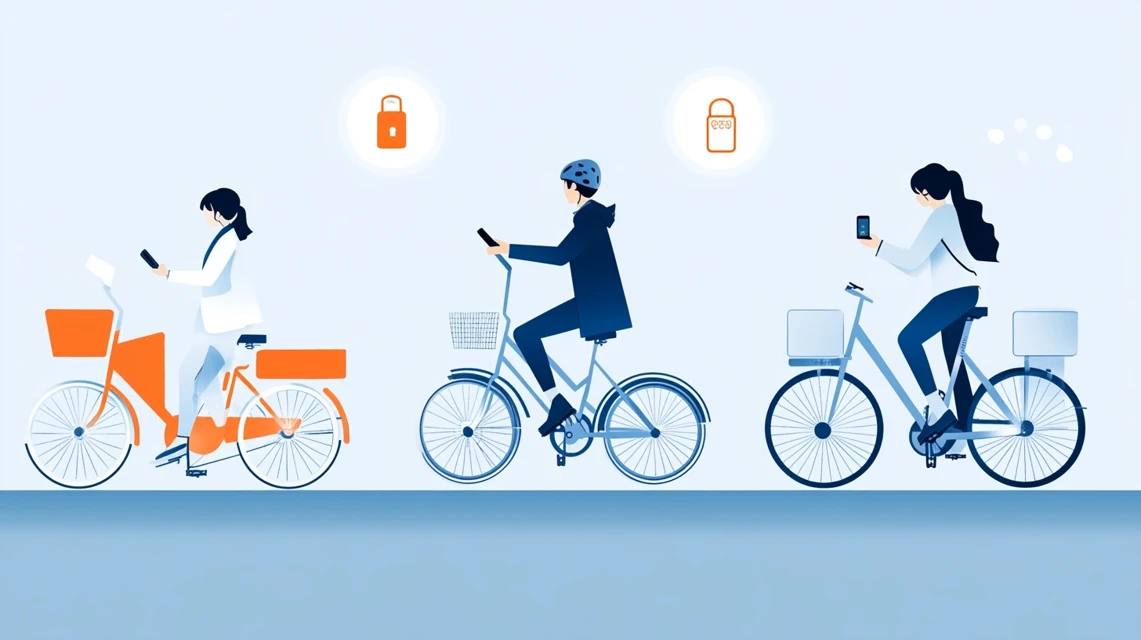 ハローサイクリングのアプリで初回クーポンコードを利用し、自転車を借りて返却する一連の流れ