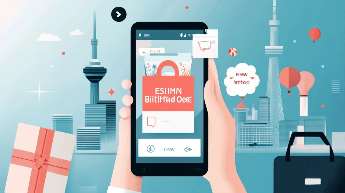 esimクーポンと誕生日特典をアプリで確認する日本人ユーザー