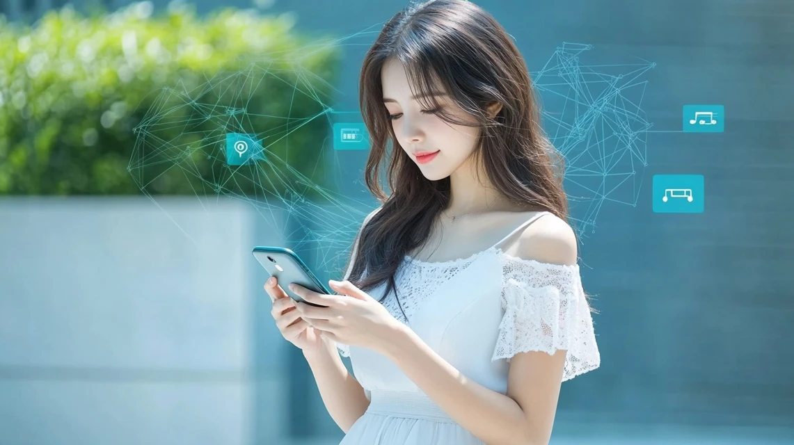 楽天でツーハッチクーポンを利用するシーンをイメージした女性