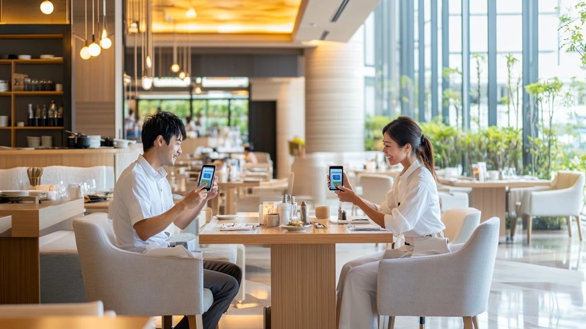 ハイアットリージェンシー沖縄でちゅらとくのランチクーポンを利用する日本人