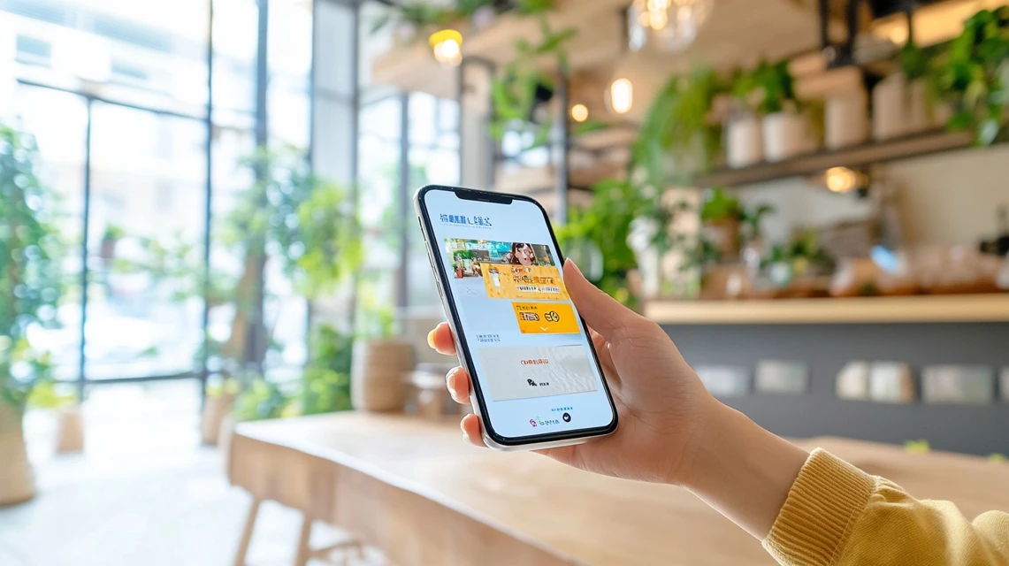 セカストアプリで初回クーポンを入手して使うイメージ。スマホで割引を受け取る様子を表現。