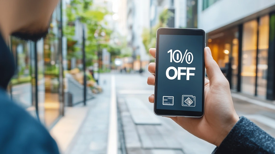 ikeaの10%offクーポンをlineで確認している日本人の様子