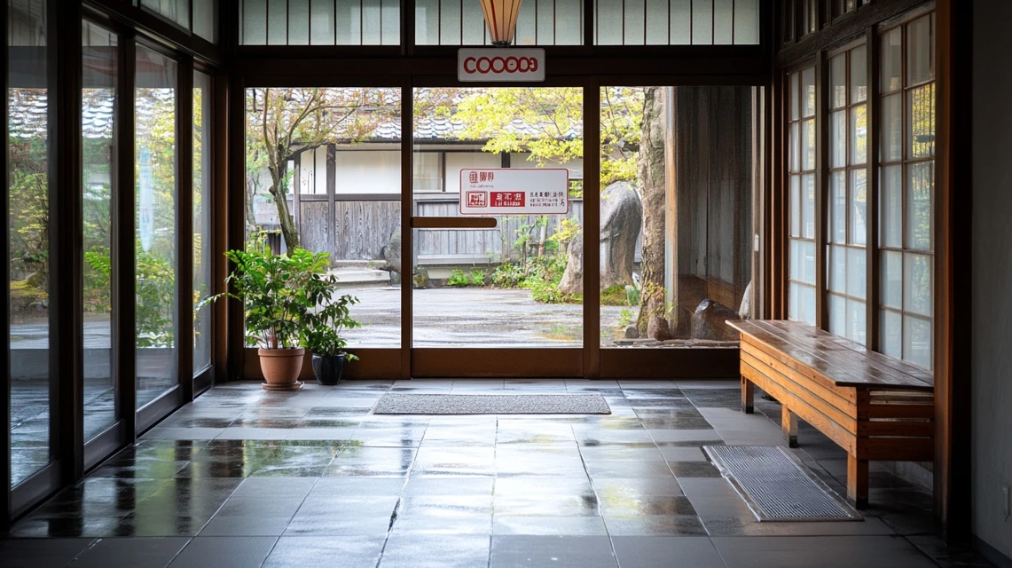 北村温泉の日帰り利用でクーポンを使う前に定休日や休館日を確認する様子