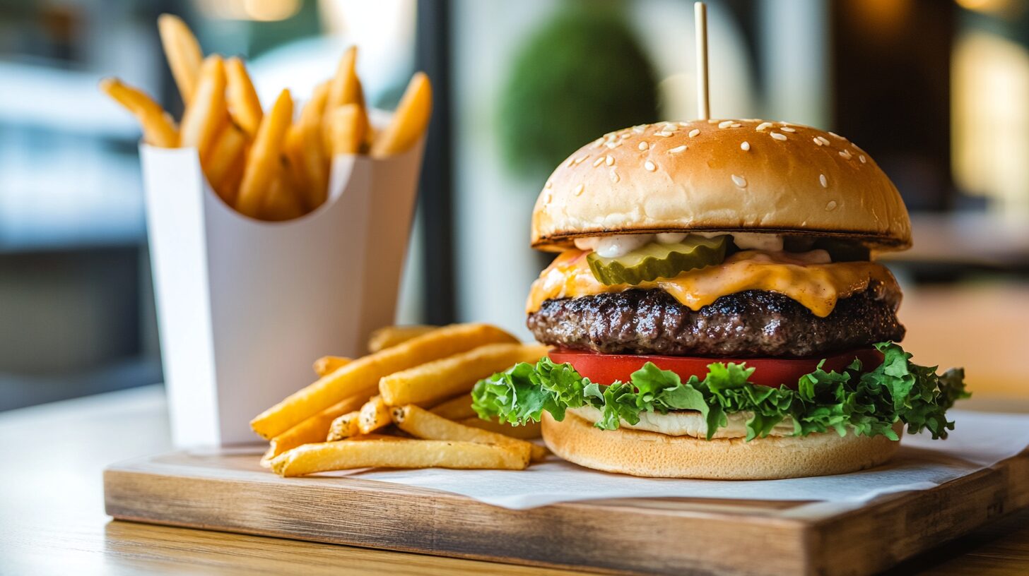 モスバーガーのセットメニューをクーポンでお得に楽しむ様子を表すイメージ写真