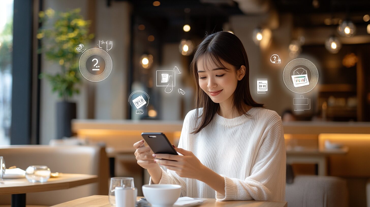 一休レストランクーポン1000円60分を利用する女性のイメージ