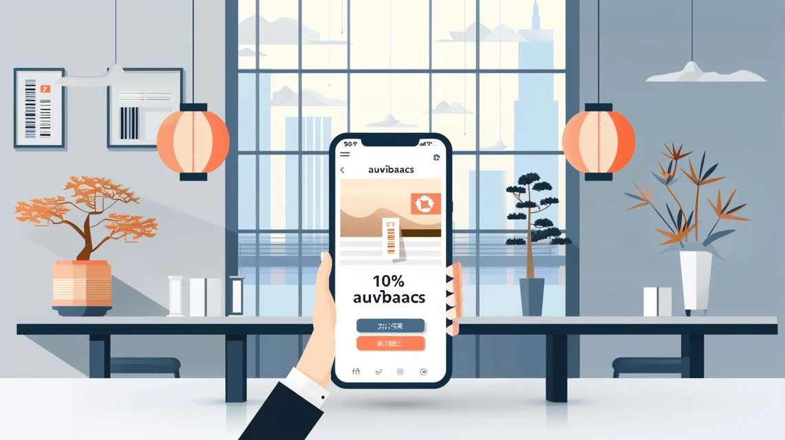 オートバックス公式アプリで10%OFFクーポンを確認するイメージ
