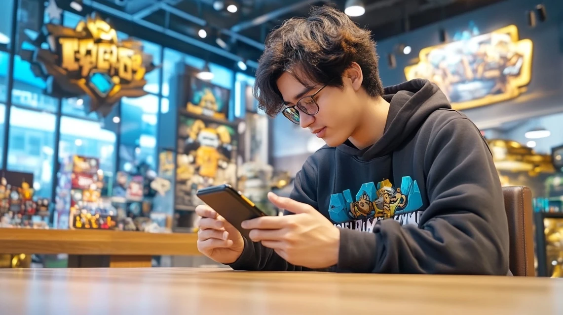 スマホでコードを入力する男性イメージ画像