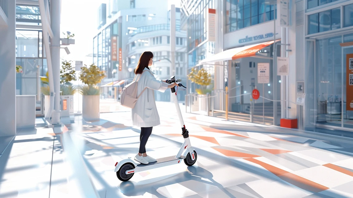ループを利用する白い服の女性