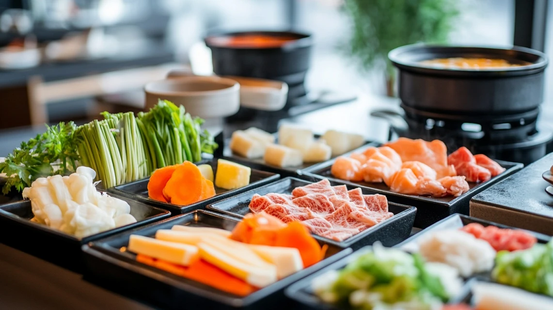 しゃぶ葉の食べ放題をクーポンで20%OFFにして楽しむ場面