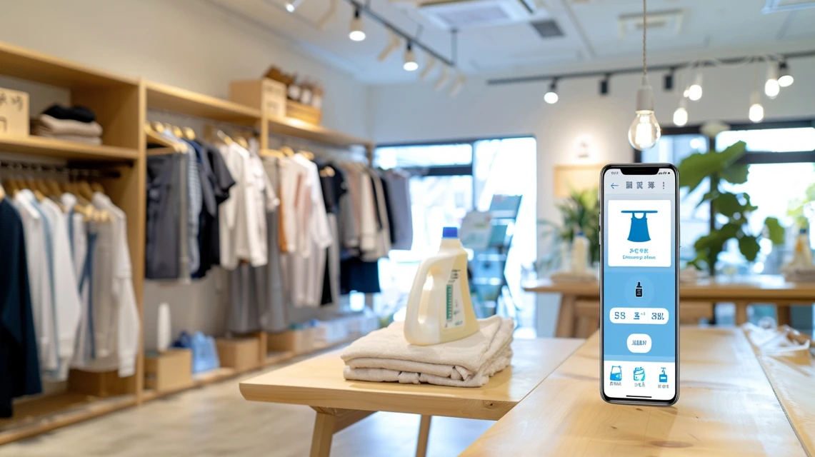 スマートフォンでポニークリーニングの平日割引クーポンを利用する画面イメージ
