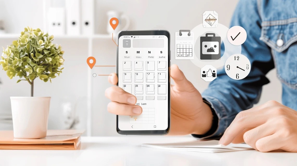 カレンダーを確認しながら、アイイオンのクーポンが利用条件を満たさず表示されないことに気づく日本人