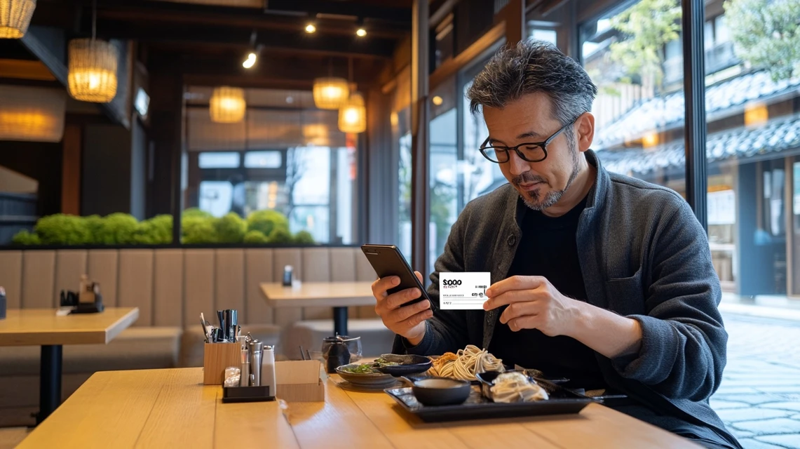 スマホでクーポン配信日を確認するシーン。
