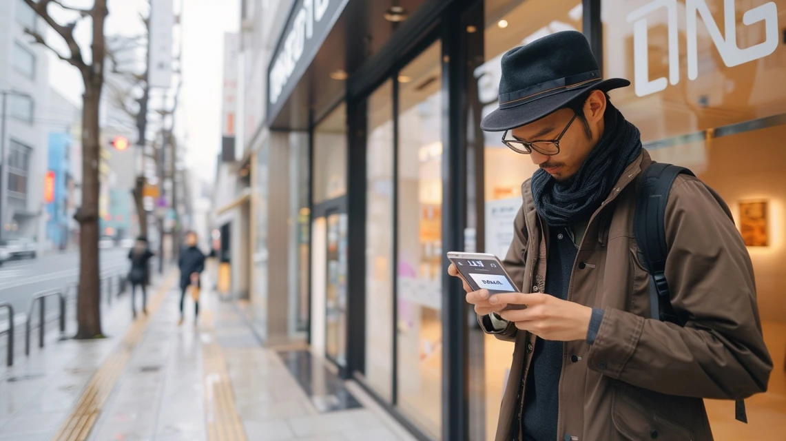 スマートフォンでLINEアプリからオートバックスのクーポンを受け取るイメージ
