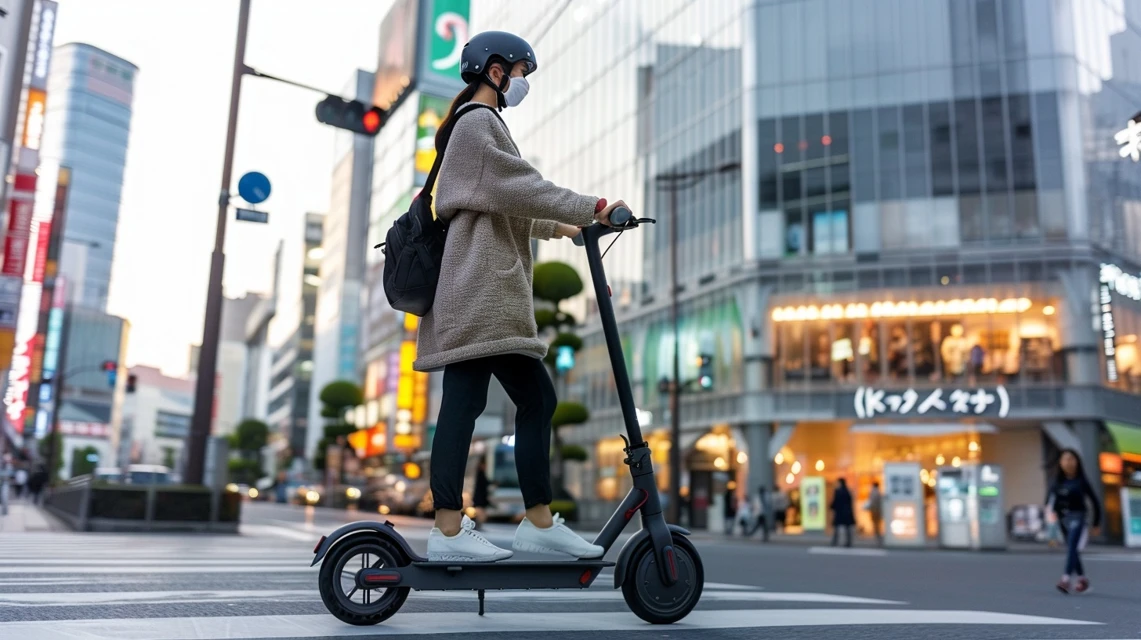 渋谷の街中でループを利用する女性イメージ画像