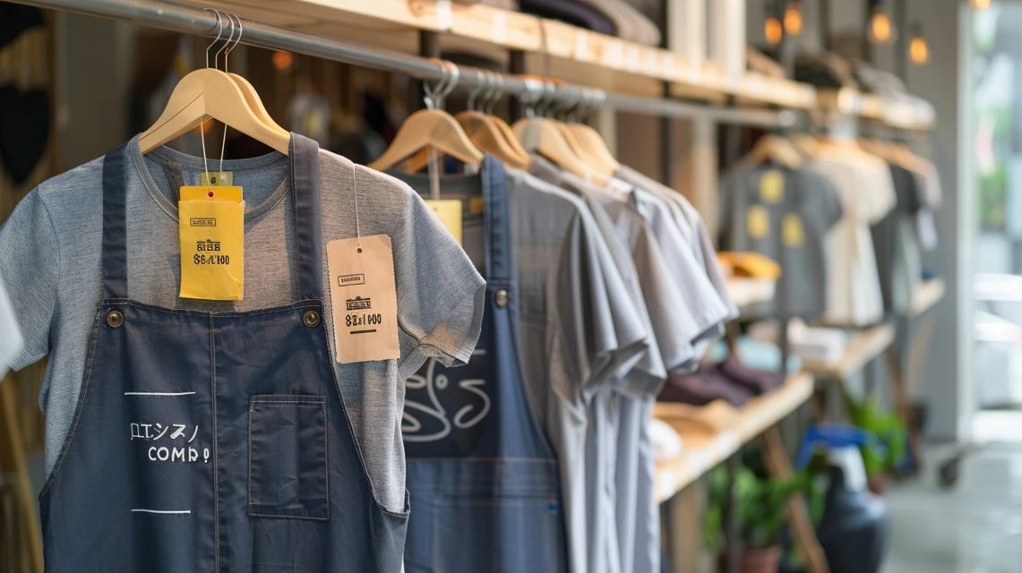 Tシャツや作業着をクリーニングに出す料金を確認するイメージ
