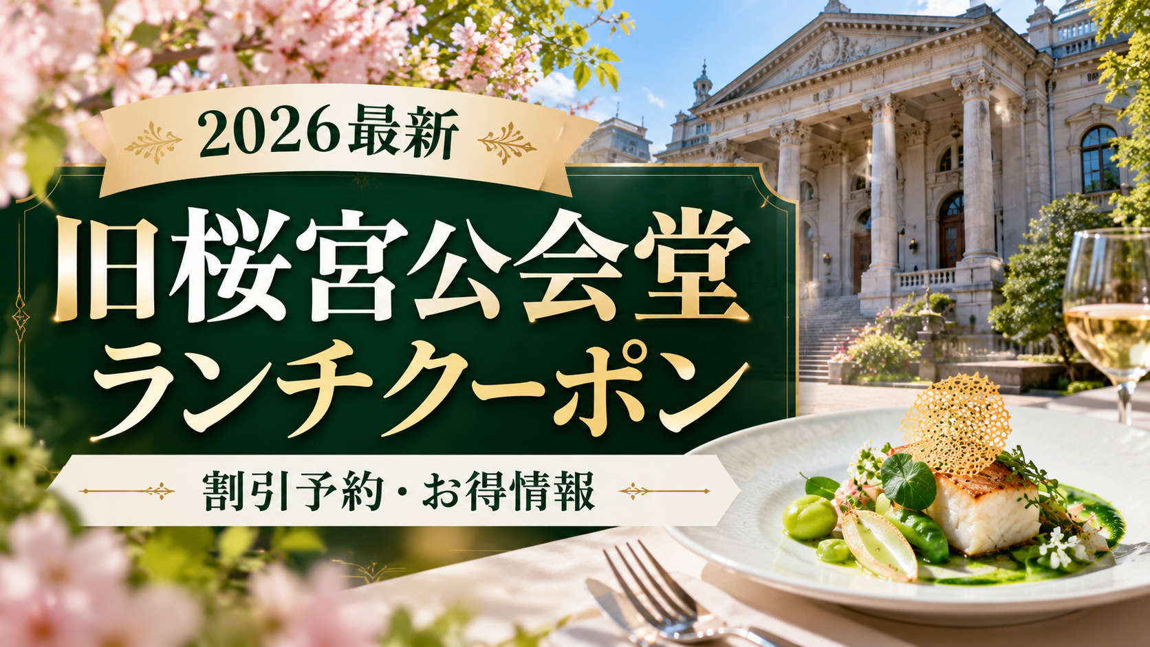 2026年最新の旧桜宮公会堂ランチクーポン・割引予約情報を紹介するアイキャッチ画像