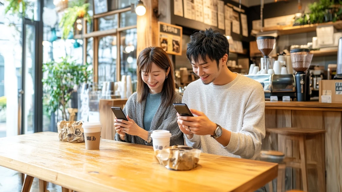 コメダ珈琲のクーポンをドコモ経由でお得に使う日本人客の様子