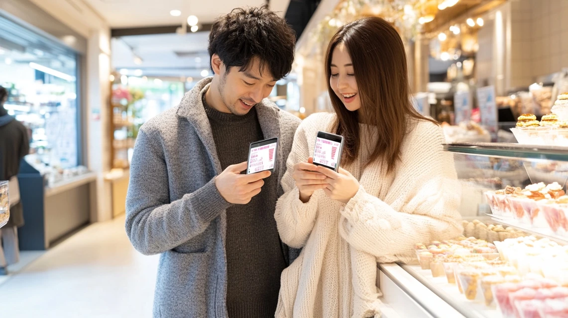 ビアードパパの列に並ぶ日本人客
