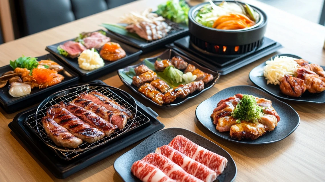 安楽亭の人気焼肉メニューをクーポンで楽しむ食卓の様子