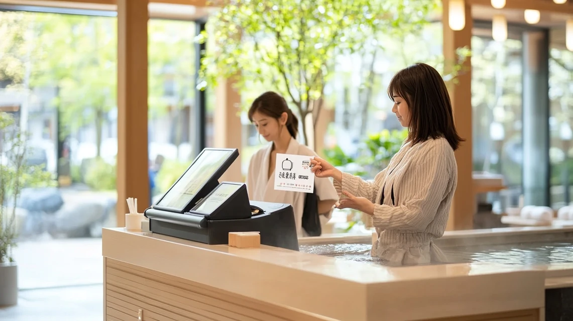 岩見沢店で届いたほのかのLINEクーポンを確認する様子