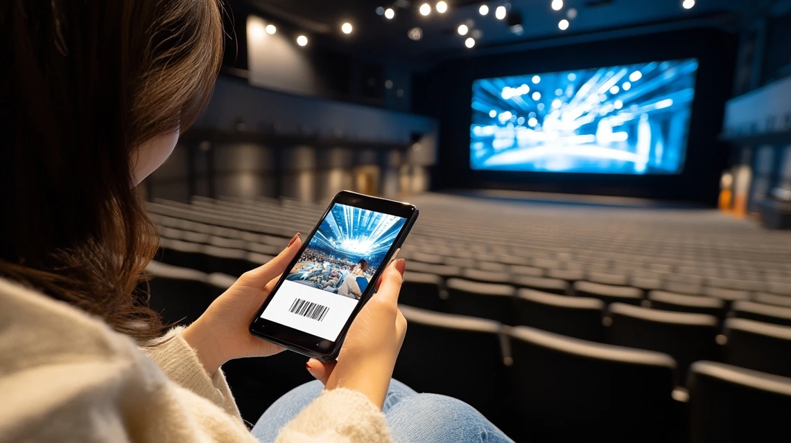 ムビチケのクーポンコードを使い映画をお得に楽しむ日本人女性

