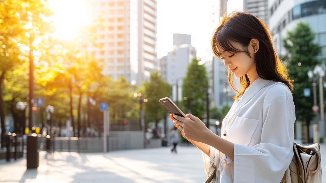 松のや500円キャンペーン延長情報を確認する日本人女性