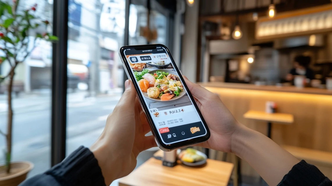 LINEでモスバーガークーポン通知を受け取る日本人