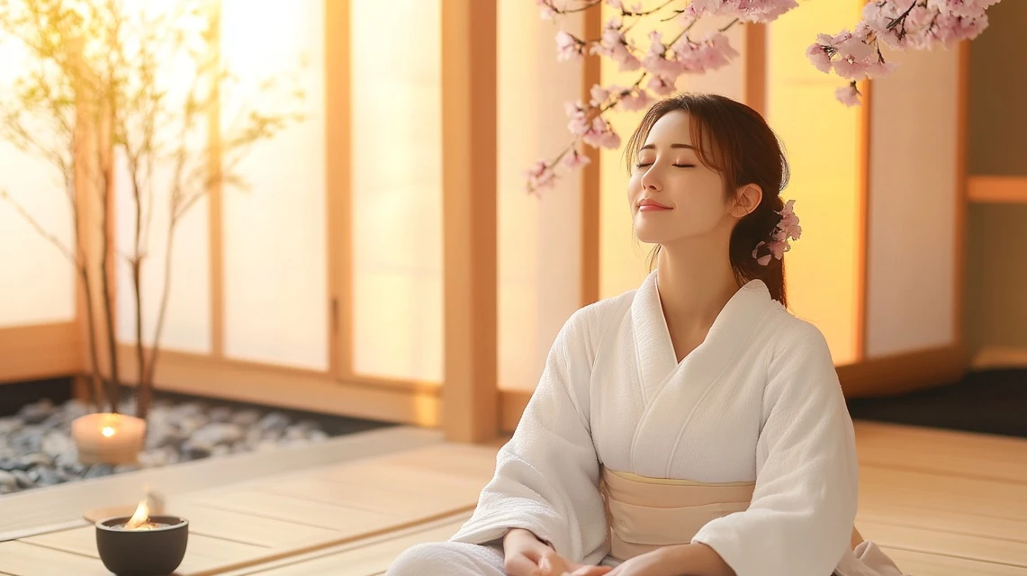 アルゴの湯でスマホを提示する女性