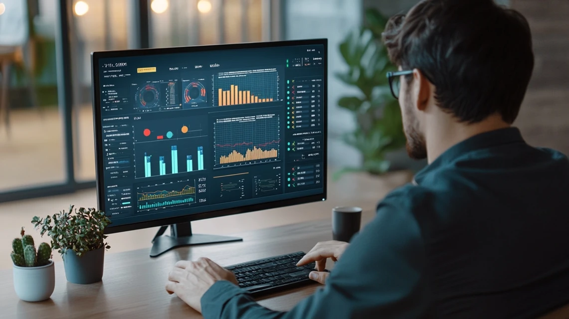 ネット安定化を確認する日本人男性の作業