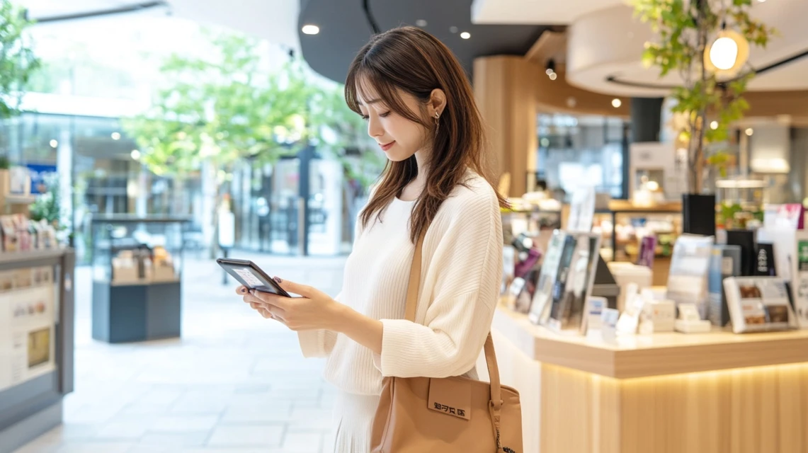 ジェミレミ通販サイトの安全性をチェックする日本人利用者の姿
