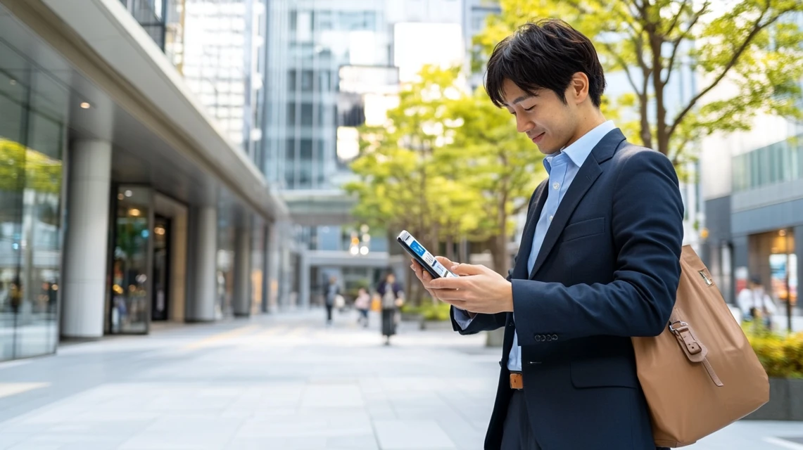 中納言ランチでベネフィット優待を活用する会社員
