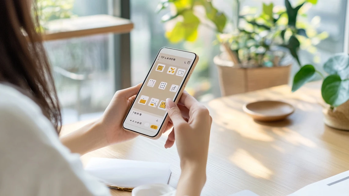 レジェンズのプロモーションコード一覧をスマホで定期確認する日本人女性