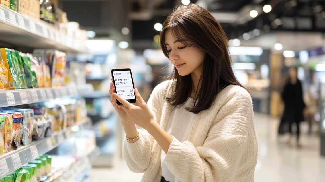 ヨークベニマル300円クーポン終了日をスマホで確認する日本人
