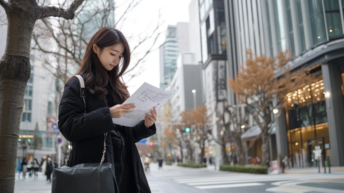 楽天証券の2000ポイント終了時期をスマホで確認する日本人女性