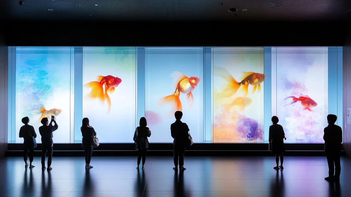 アートアクアリウム名古屋の最新情報を確認する日本人
